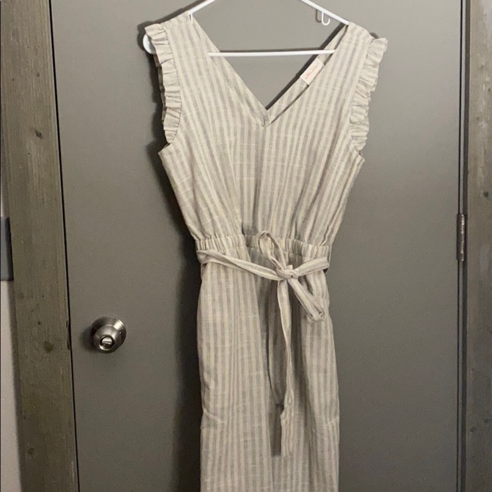 Striped linen jumpsuit